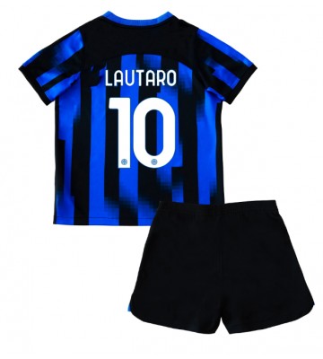 Inter Milan Lautaro Martinez #10 Hemmaställ Barn 2023-24 Kortärmad (+ Korta byxor)